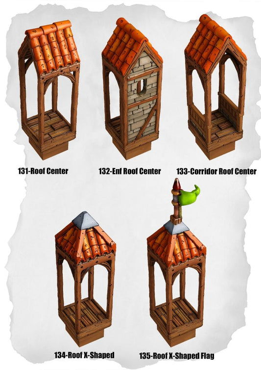 Town Tiles Rooftop Center Pack (MT2 131 to MT2 135) - Set of 5 - 