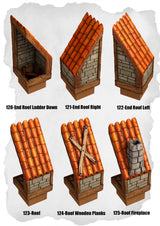 Town Tiles Rooftop Details Pack (MT2 120 to MT2 125) | Set of 6 - Tabletop RPG & D&D miniature. Perfect for wargaming & collectors