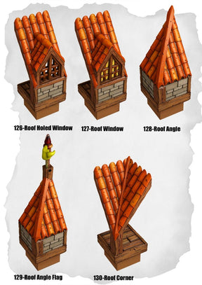 Town Tiles Rooftop Feature Pack (MT2 126 to MT2 130) | Set of 5 - Tabletop RPG & D&D miniature. Perfect for wargaming & collectors