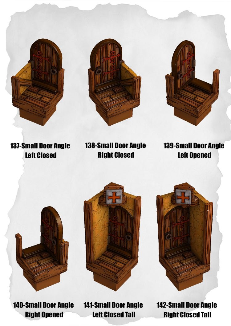 Town Tiles Small Door Angle Pack (MT1 137 to MT1 142) - Set of 6 - 