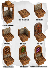 Town Tiles Structural Add On Pack (MT2 031 to MT2 039) | Set of 9 - Tabletop RPG & D&D miniature. Perfect for wargaming & collectors