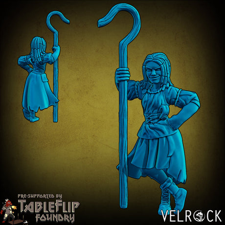 Townfolk Farmer set Miniature | A - Tabletop RPG & D&D miniature. Perfect for wargaming & collectors