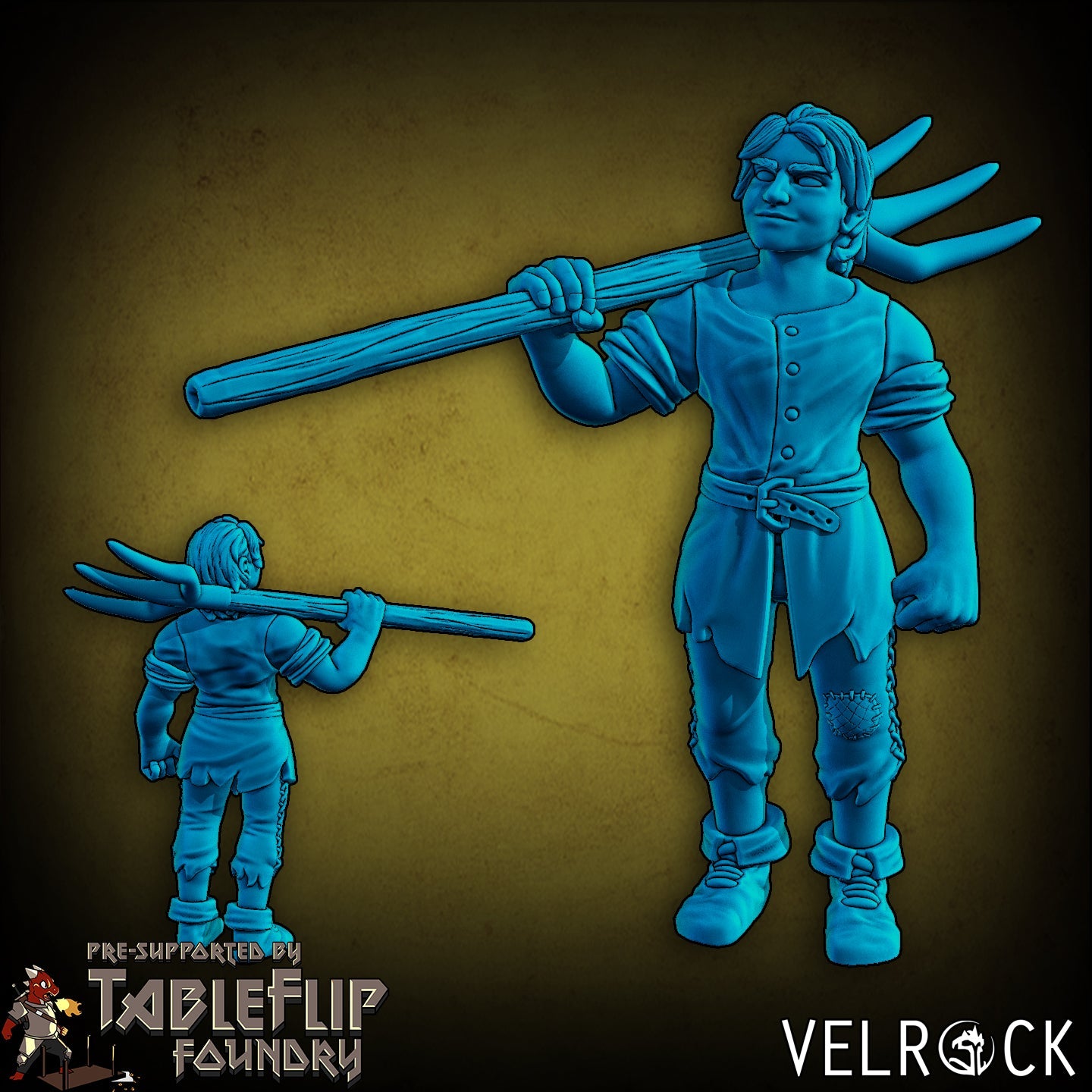 Townfolk Farmer set Miniature - D - 32mm