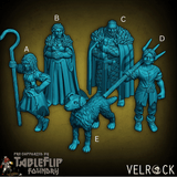 Townfolk Farmer set Miniature | Set of 5 - Tabletop RPG & D&D miniature. Perfect for wargaming & collectors