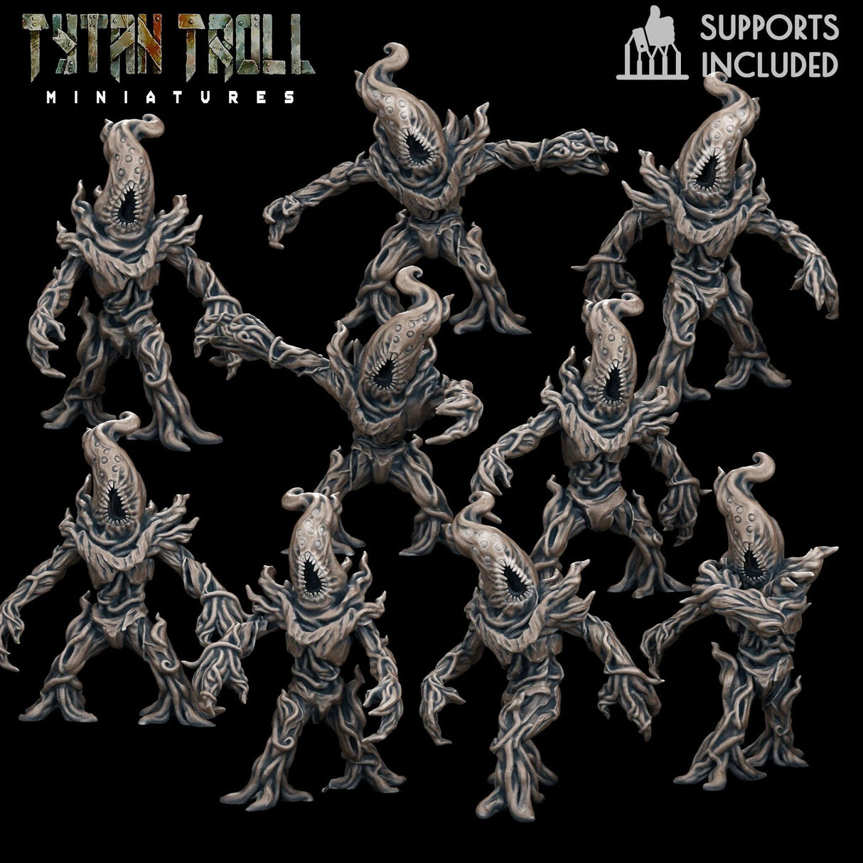 Tree Blight Miniature | Set of 9 - Tabletop RPG & D&D miniature. Perfect for wargaming & collectors