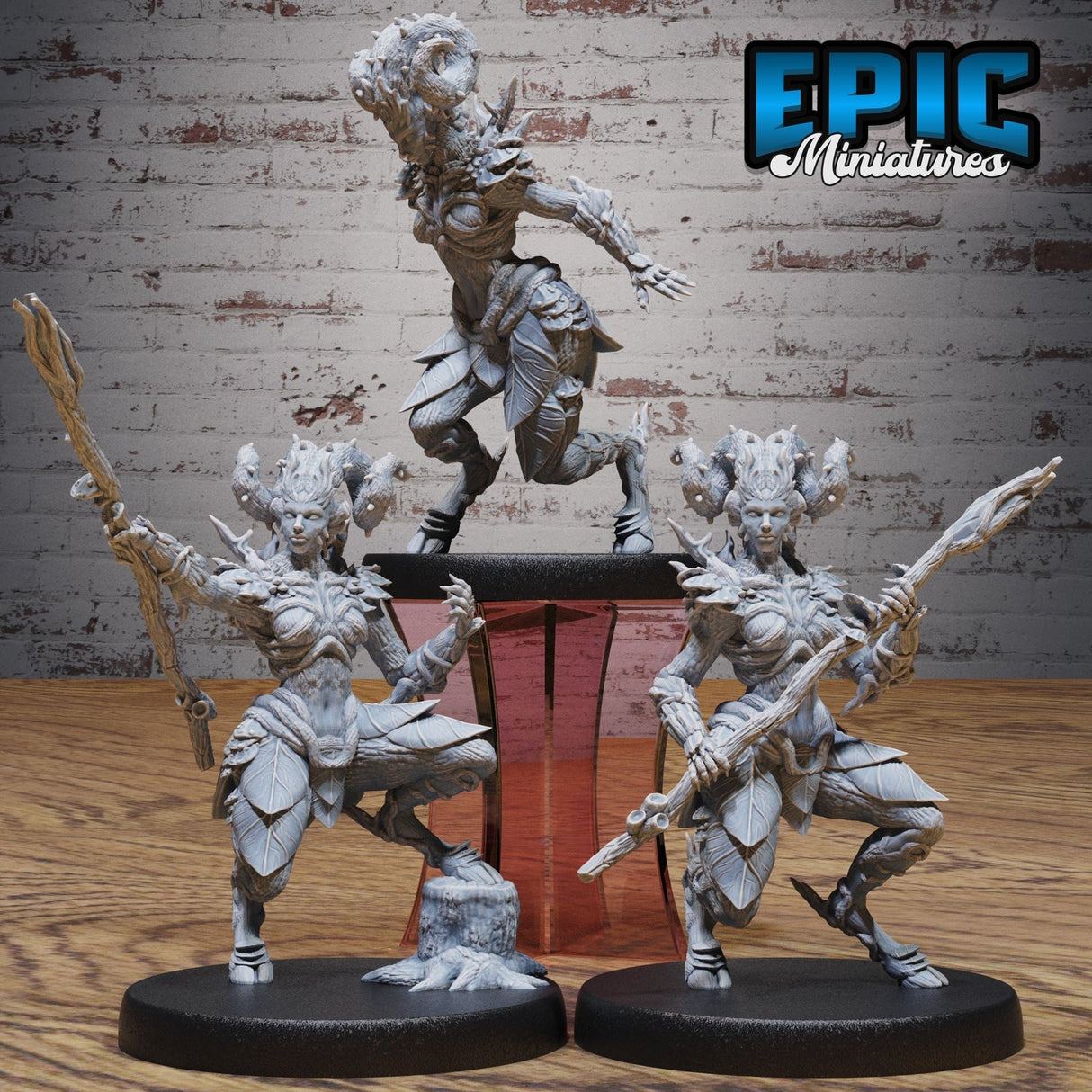 Tree Dryad Miniature | Set of 3 - Tabletop RPG & D&D miniature. Perfect for wargaming & collectors