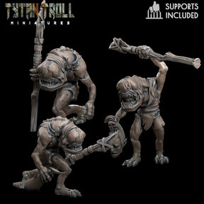 Troglodyte Bundle Miniature | Set of 3 - Tabletop RPG & D&D miniature. Perfect for wargaming & collectors
