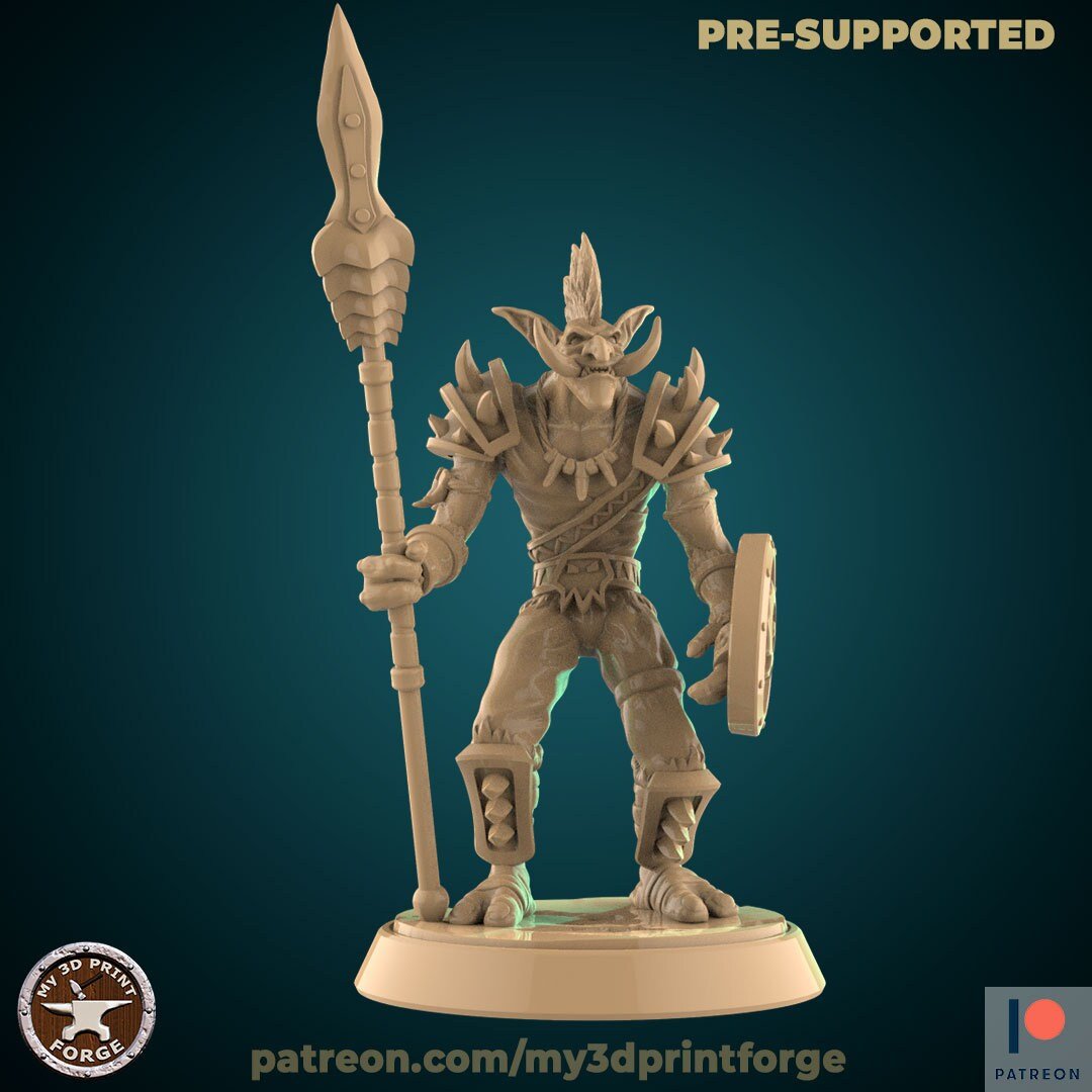 Troll Tribe 3 Miniature | A - Tabletop RPG & D&D miniature. Perfect for wargaming & collectors