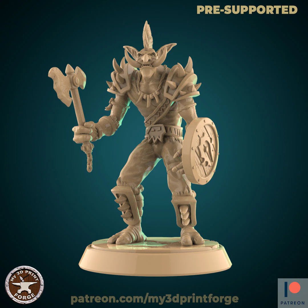 Troll Tribe 3 Miniature | B - Tabletop RPG & D&D miniature. Perfect for wargaming & collectors