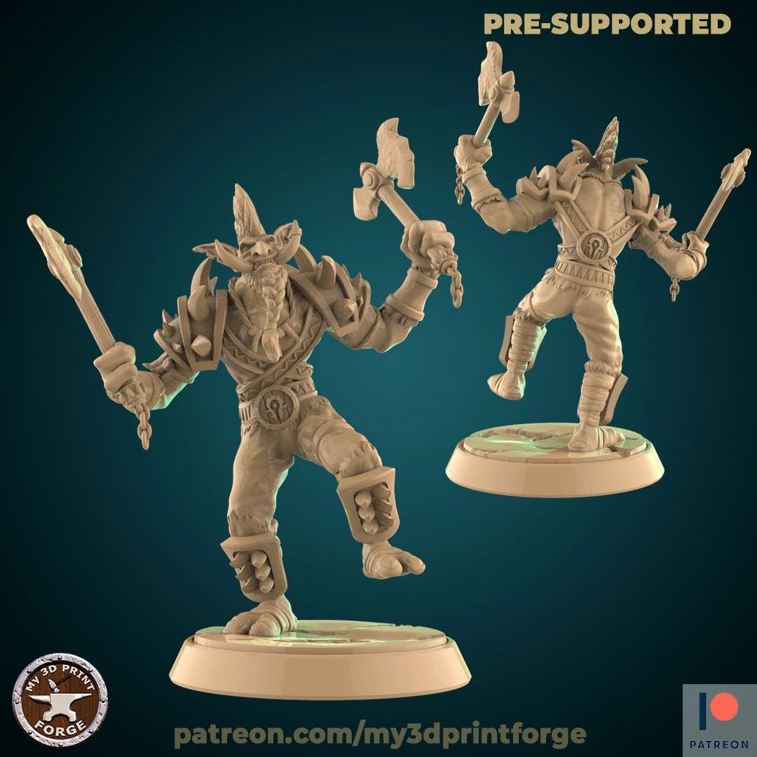 Troll Tribe 2 Miniature | B - Tabletop RPG & D&D miniature. Perfect for wargaming & collectors
