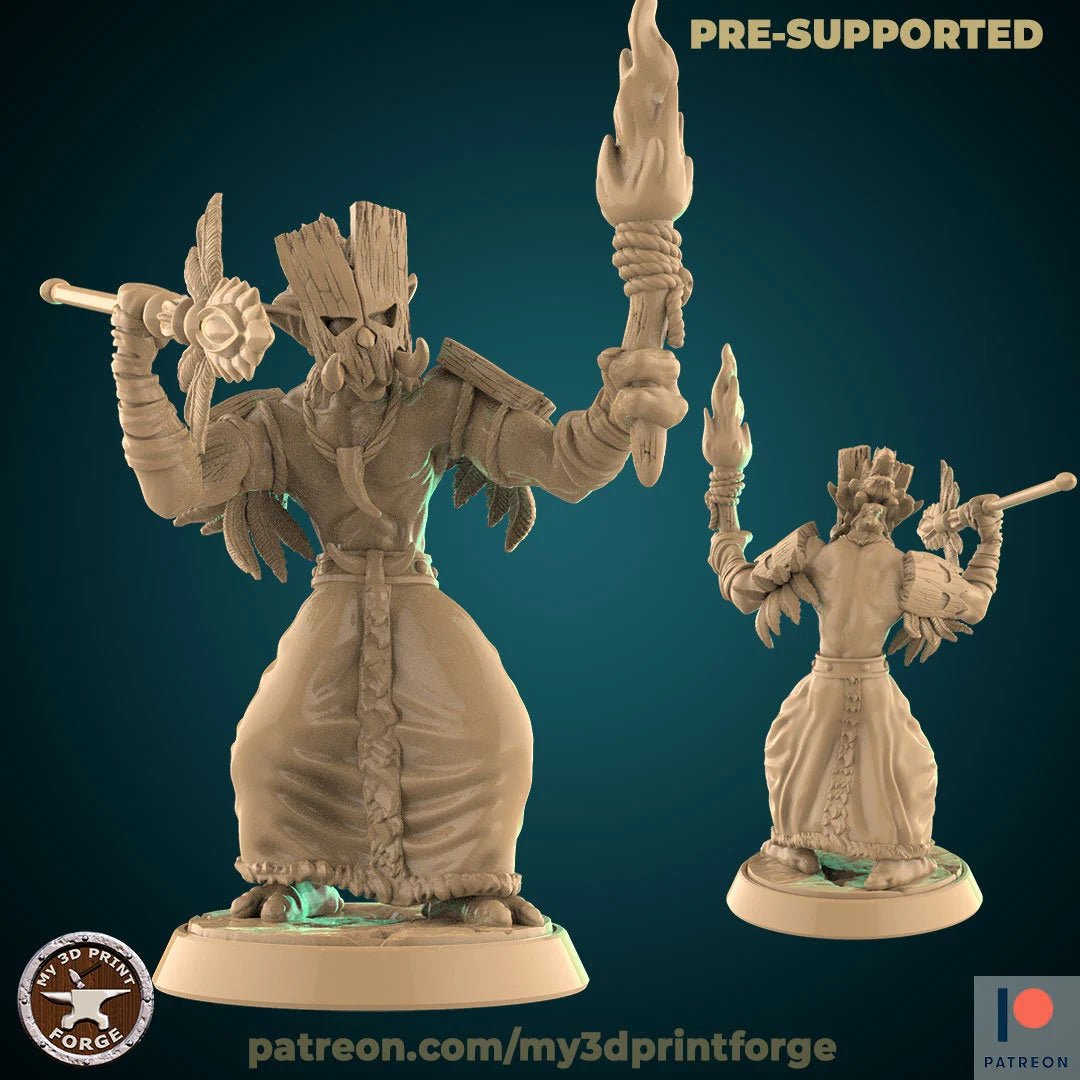 Troll Tribe 2 Miniature | E - Tabletop RPG & D&D miniature. Perfect for wargaming & collectors