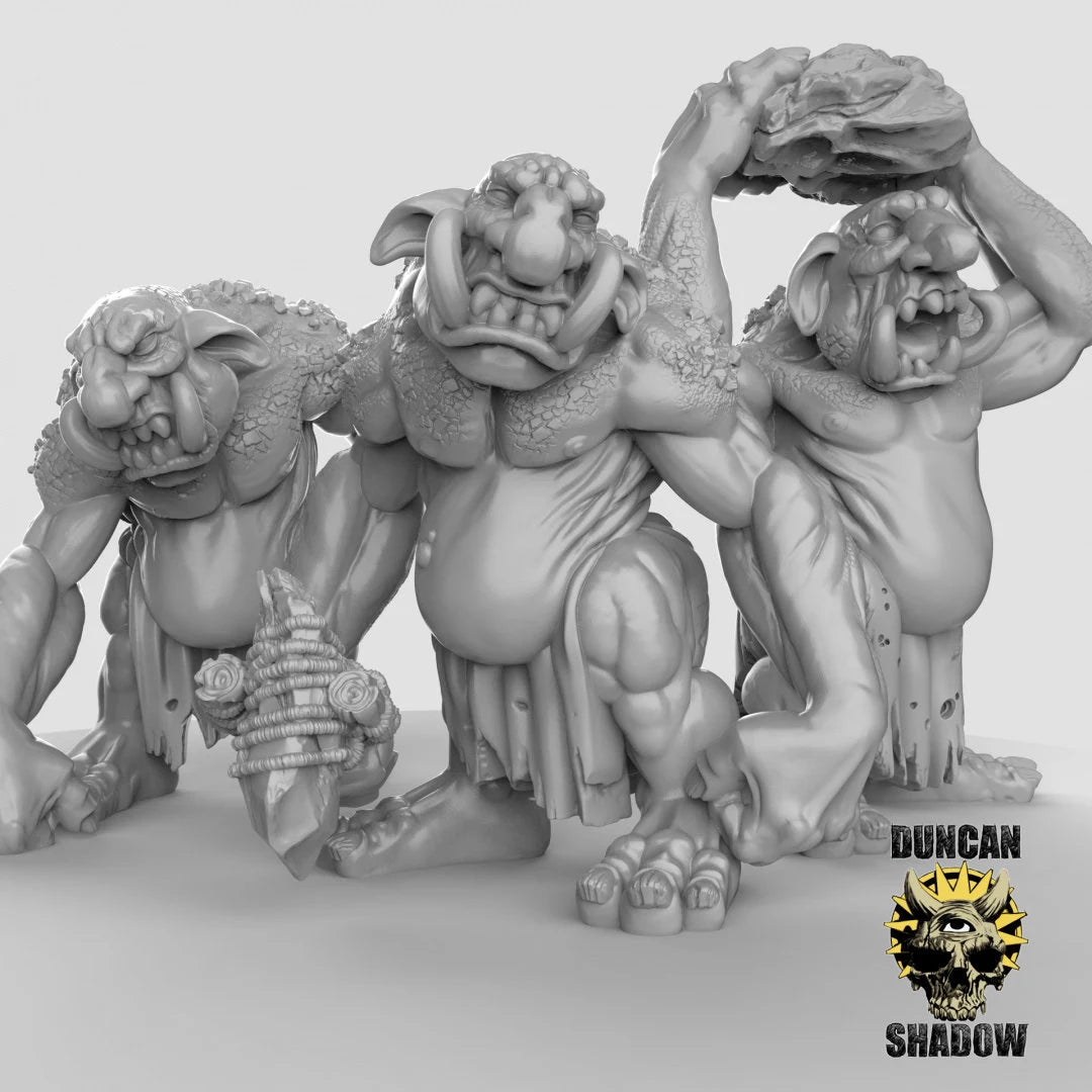 Troll Squad 4 Miniature | Set of 3 - Tabletop RPG & D&D miniature. Perfect for wargaming & collectors