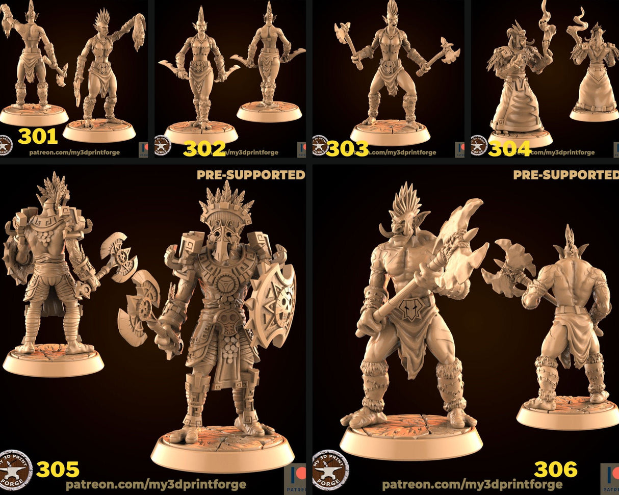 Troll Set 3 Miniature | Set of 6 - Tabletop RPG & D&D miniature. Perfect for wargaming & collectors