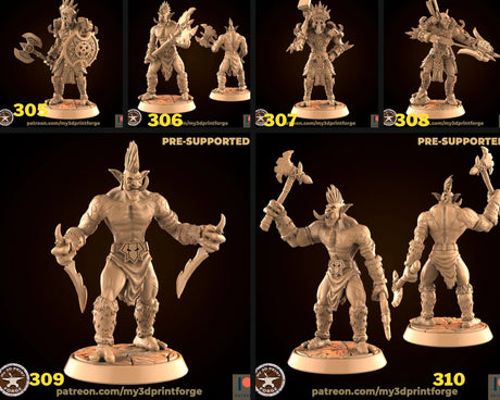 Troll Set 4 Miniature | Set of 6 - Tabletop RPG & D&D miniature. Perfect for wargaming & collectors