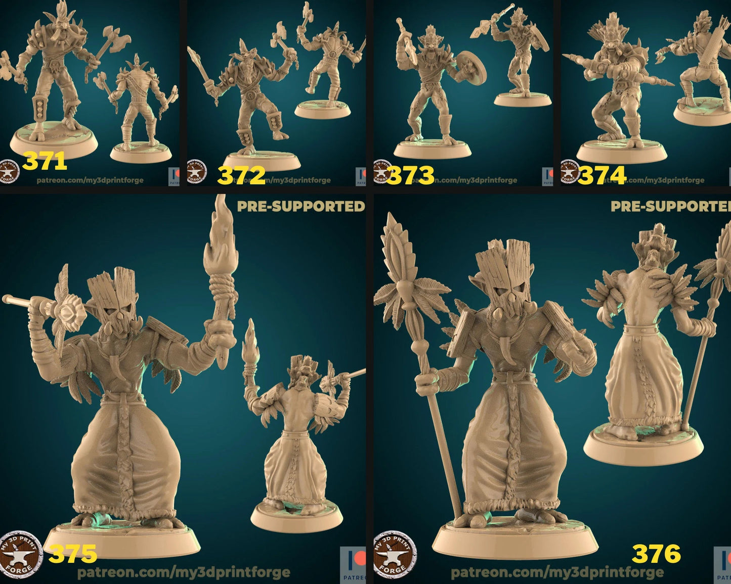 Troll Miniature - Set of 6 - 28mm