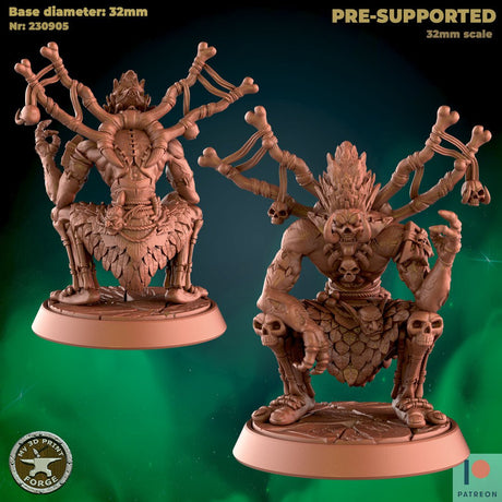 Troll Warlock Cleric Set 1 Miniature | A - Tabletop RPG & D&D miniature. Perfect for wargaming & collectors