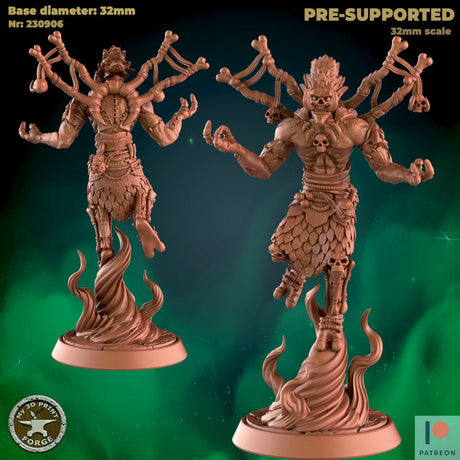 Troll Warlock Cleric Set 1 Miniature | B - Tabletop RPG & D&D miniature. Perfect for wargaming & collectors