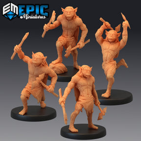 Trollkind Miniature | Set of 3 - Tabletop RPG & D&D miniature. Perfect for wargaming & collectors