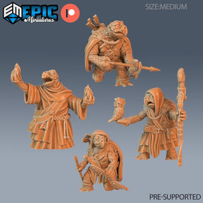 Turtle Folk Mini Set 1 Miniature | Set of 4 - Tabletop RPG & D&D miniature. Perfect for wargaming & collectors