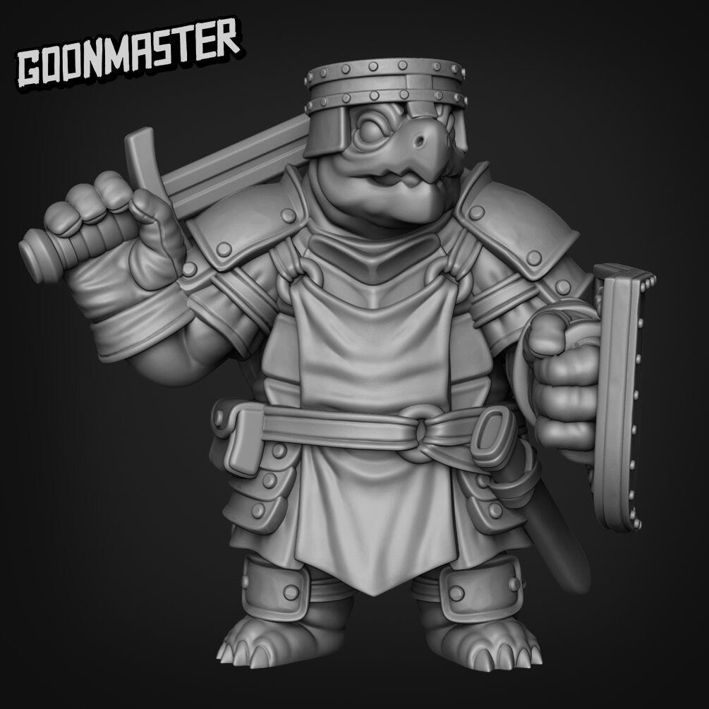 Turtle Folk Paladin Set 2 Miniature | A - Tabletop RPG & D&D miniature. Perfect for wargaming & collectors