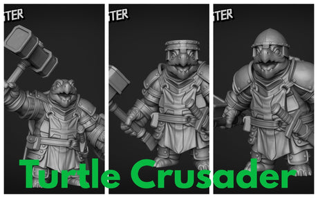Turtle Folk Paladin Set 5 Miniature | Set of 3 - Tabletop RPG & D&D miniature. Perfect for wargaming & collectors