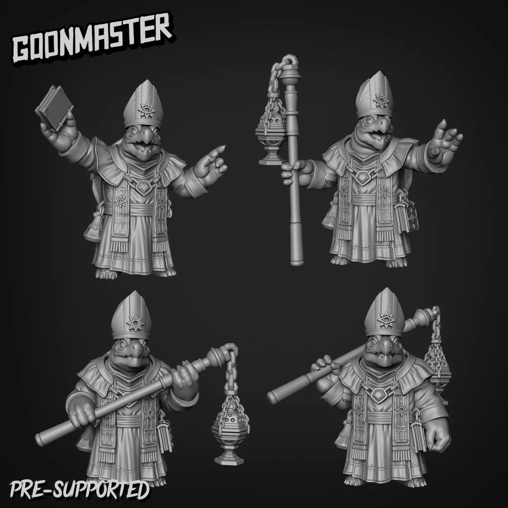 Turtle Folk Priest Set 1 Miniature | Top Left - Tabletop RPG & D&D miniature. Perfect for wargaming & collectors