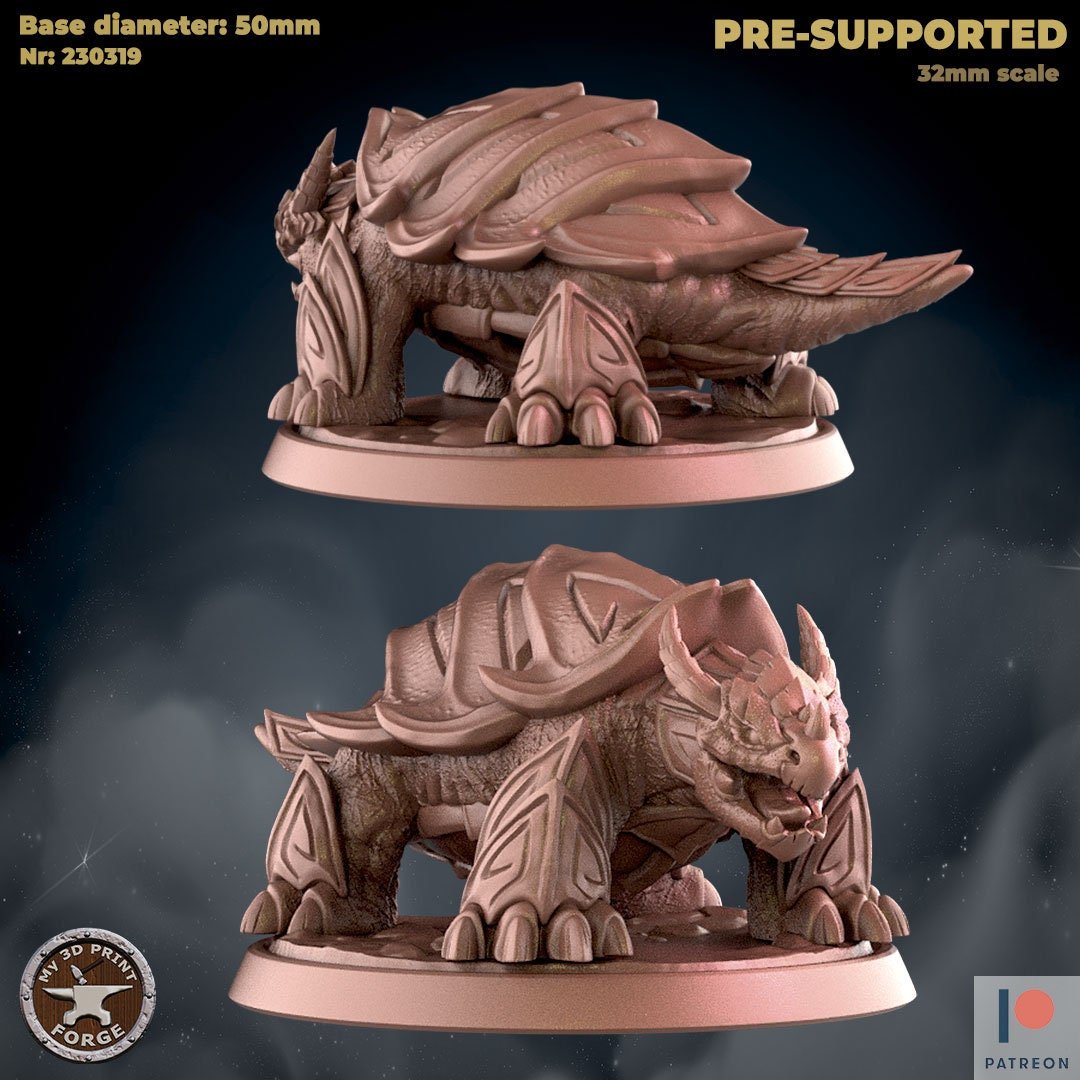 Turtle Mount Miniature - bottom - 28mm