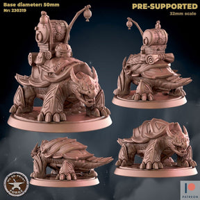 Turtle Mount Miniature | Set of 2 - Tabletop RPG & D&D miniature. Perfect for wargaming & collectors