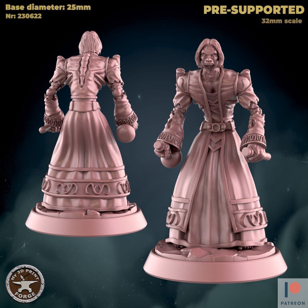 Undead Alchemist Miniature | A - Tabletop RPG & D&D miniature. Perfect for wargaming & collectors