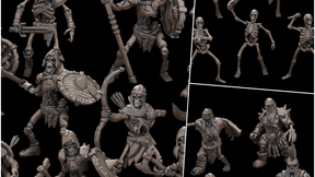 Undead Army Skeleton Miniature | Full Set All Models - Tabletop RPG & D&D miniature. Perfect for wargaming & collectors