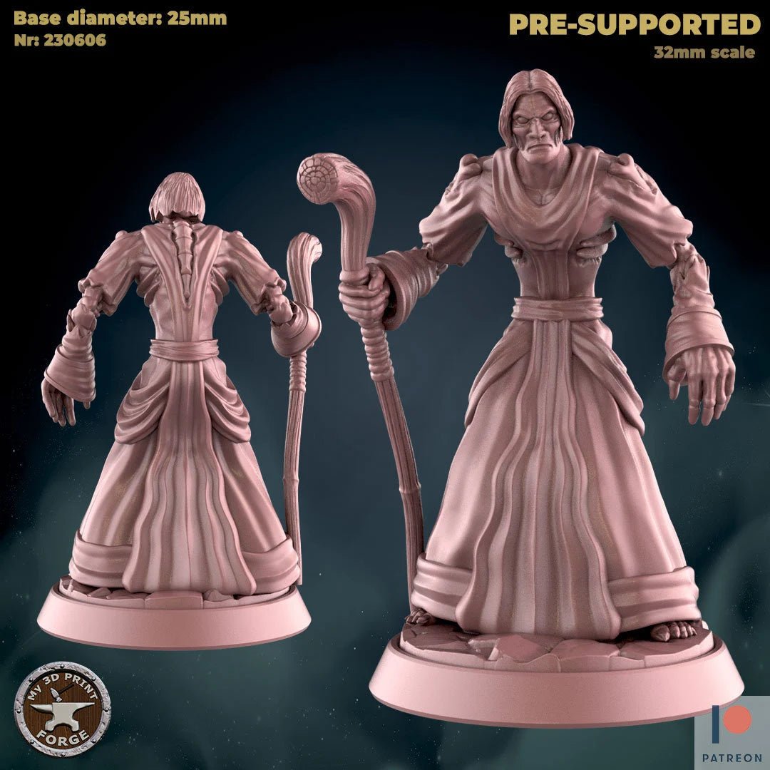 Undead Mage Set 1 Miniature | B - Tabletop RPG & D&D miniature. Perfect for wargaming & collectors