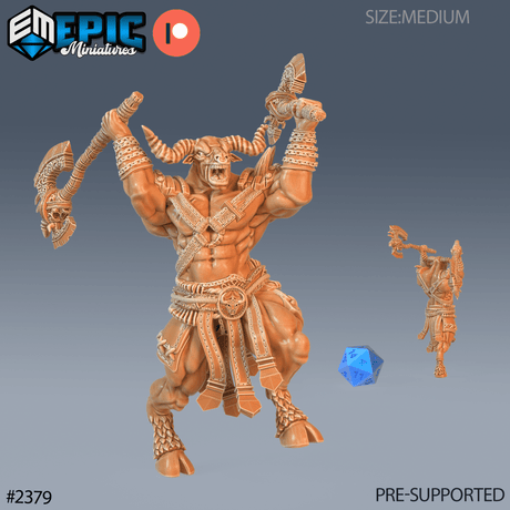 Undead Minotuar Set 2 Miniature | A - Tabletop RPG & D&D miniature. Perfect for wargaming & collectors