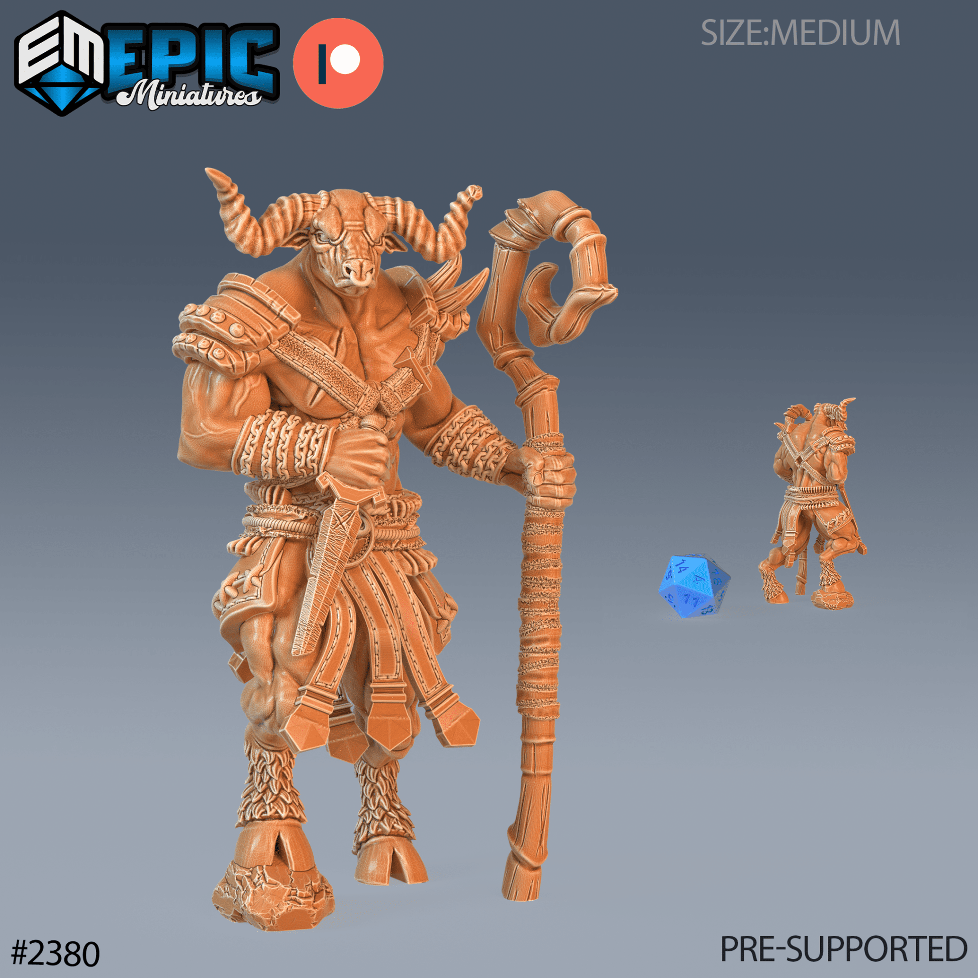 Undead Minotuar Miniature - B - 28mm