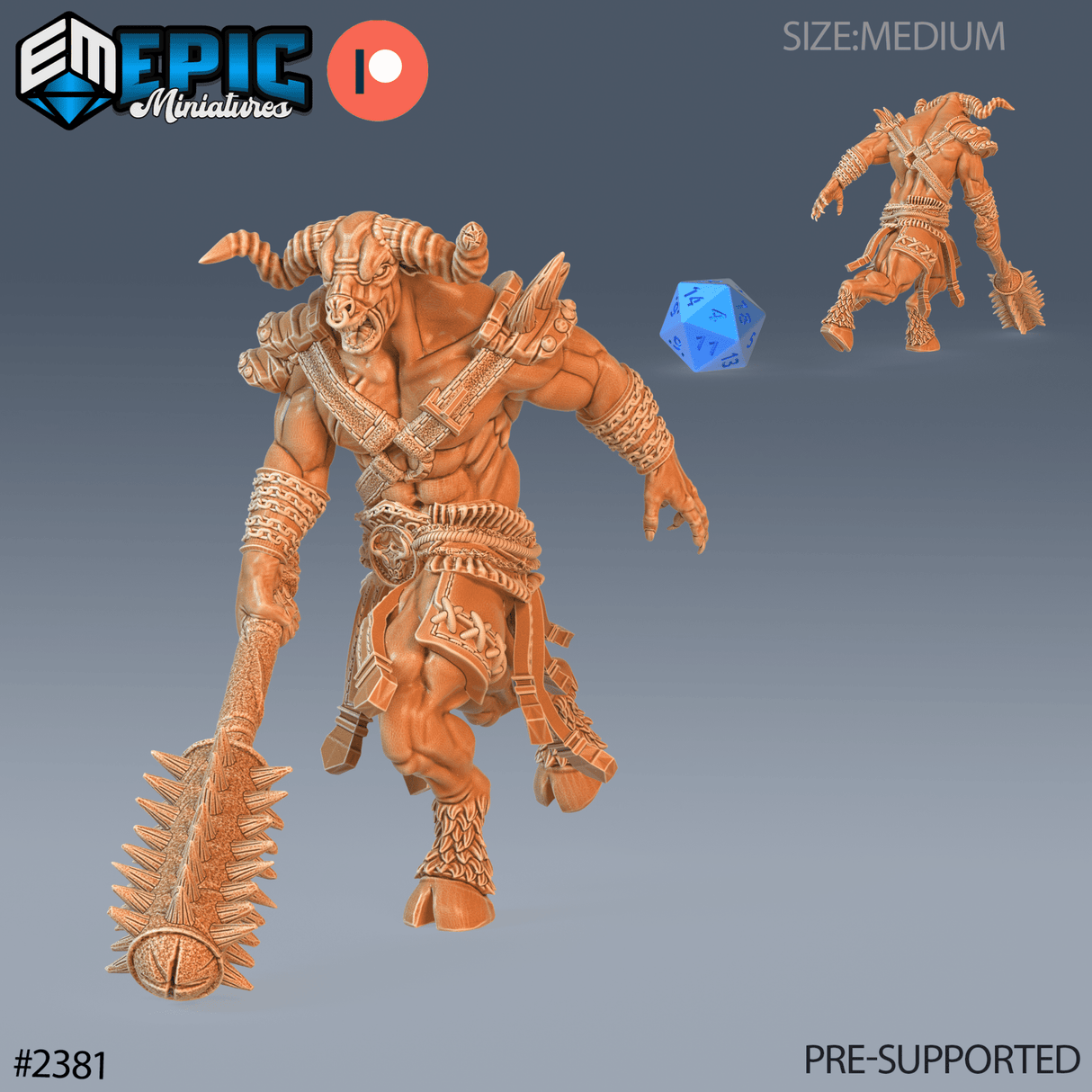 Undead Minotuar Set 2 Miniature | C - Tabletop RPG & D&D miniature. Perfect for wargaming & collectors