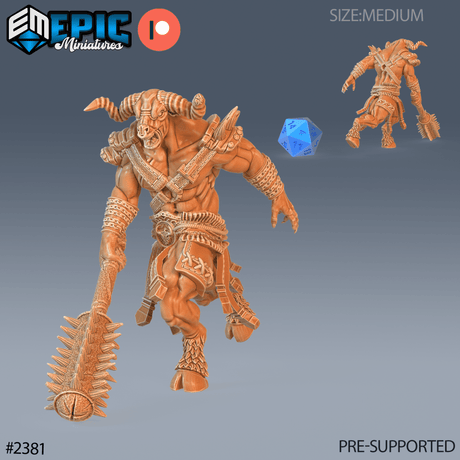 Undead Minotuar Set 2 Miniature | C - Tabletop RPG & D&D miniature. Perfect for wargaming & collectors
