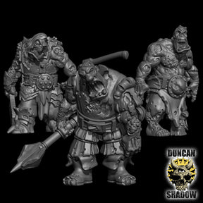 Undead Ogres Miniature | Set of 3 - Tabletop RPG & D&D miniature. Perfect for wargaming & collectors