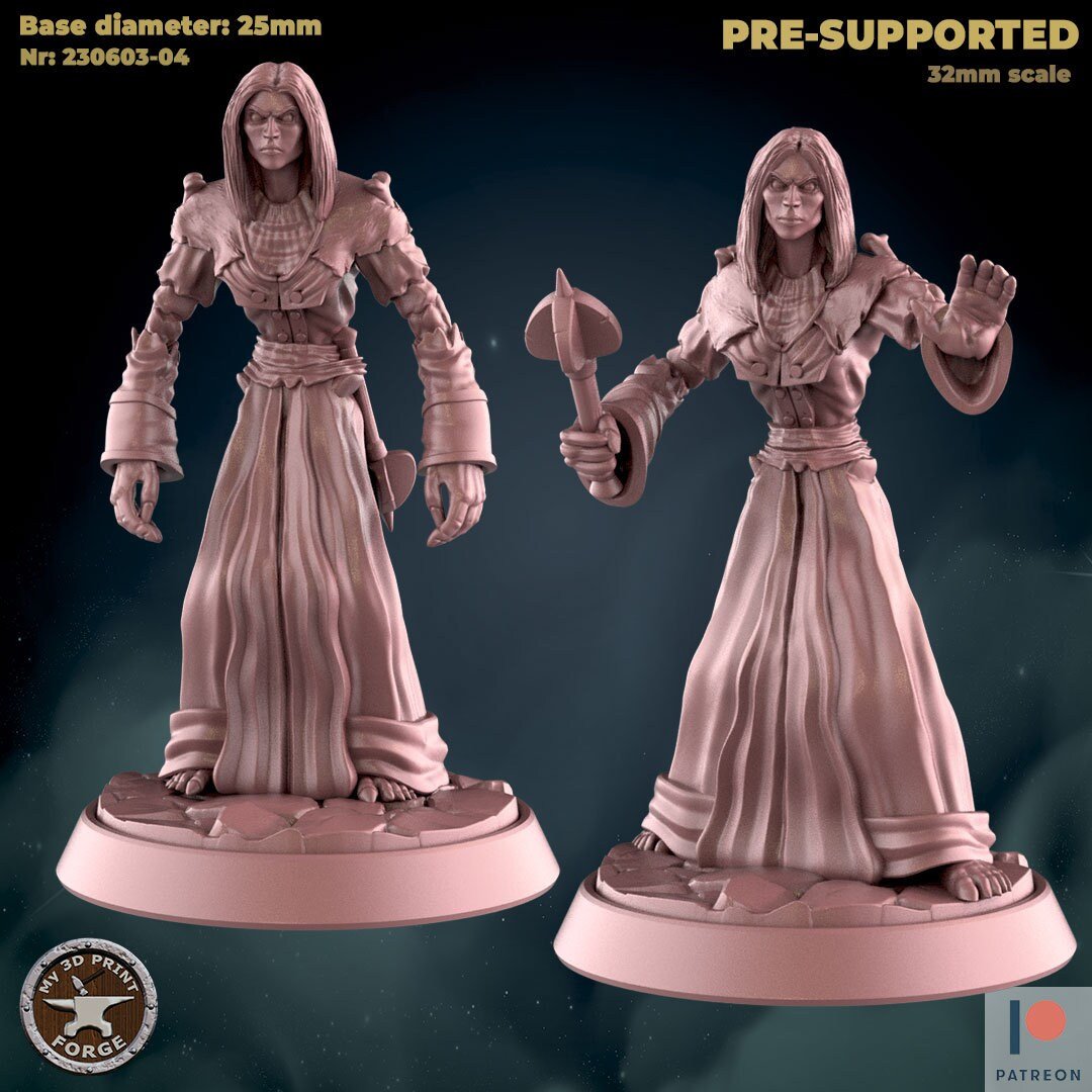 Undead Priest Miniature | Set of 2 - Tabletop RPG & D&D miniature. Perfect for wargaming & collectors