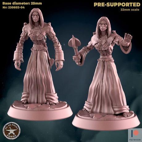 Undead Priest Miniature | Set of 2 - Tabletop RPG & D&D miniature. Perfect for wargaming & collectors