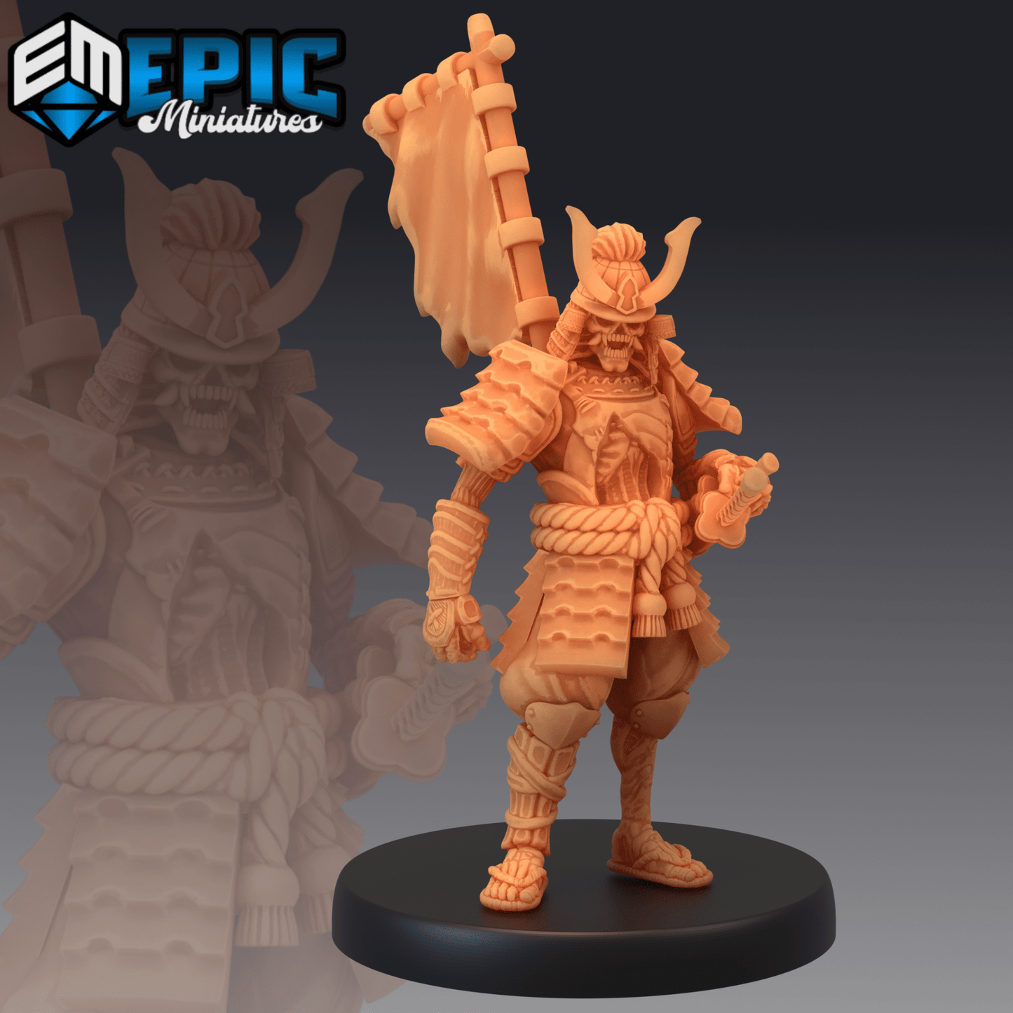 Undead Samurai Miniature - A - 28mm