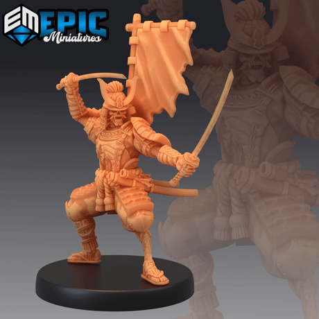 Undead Samurai Miniature | B - Tabletop RPG & D&D miniature. Perfect for wargaming & collectors
