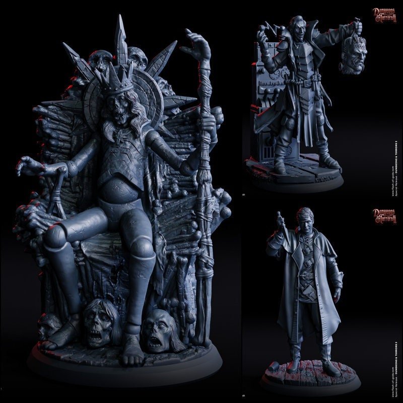 Undead, Vampire Horror Character Miniature | King Paimon - Tabletop RPG & D&D miniature. Perfect for wargaming & collectors