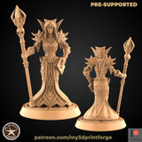 Undead Warlock Female Miniature | Set of 2 - Tabletop RPG & D&D miniature. Perfect for wargaming & collectors