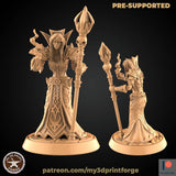 Undead Warlock Female Miniature | Set of 2 - Tabletop RPG & D&D miniature. Perfect for wargaming & collectors