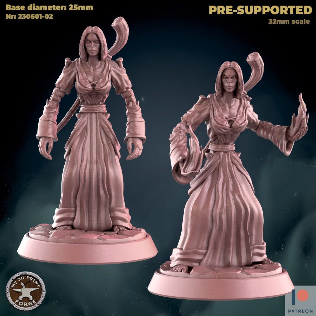Undead Wizard Or Warlock Miniature | Set of 2 - Tabletop RPG & D&D miniature. Perfect for wargaming & collectors