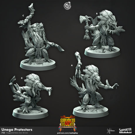 Unega Protectors Miniature | A - Tabletop RPG & D&D miniature. Perfect for wargaming & collectors