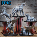 Unicorn Classic Miniature | Set of 3 - Tabletop RPG & D&D miniature. Perfect for wargaming & collectors