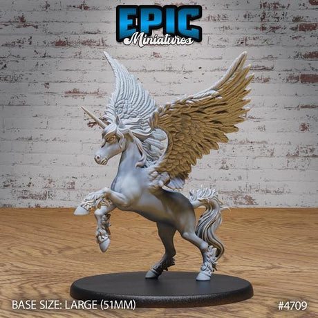 Unicorn, Pegasus Miniature | 4709 /winged - Tabletop RPG & D&D miniature. Perfect for wargaming & collectors