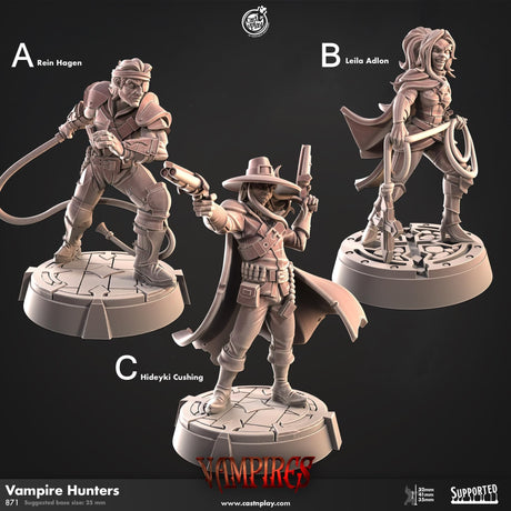 Vampire Hunters, Vampires Miniature | Vampire Hunter A - Tabletop RPG & D&D miniature. Perfect for wargaming & collectors