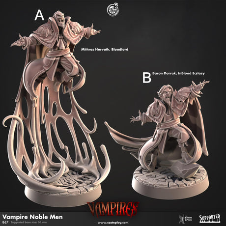 Vampire Noble Men Miniature | A - Tabletop RPG & D&D miniature. Perfect for wargaming & collectors