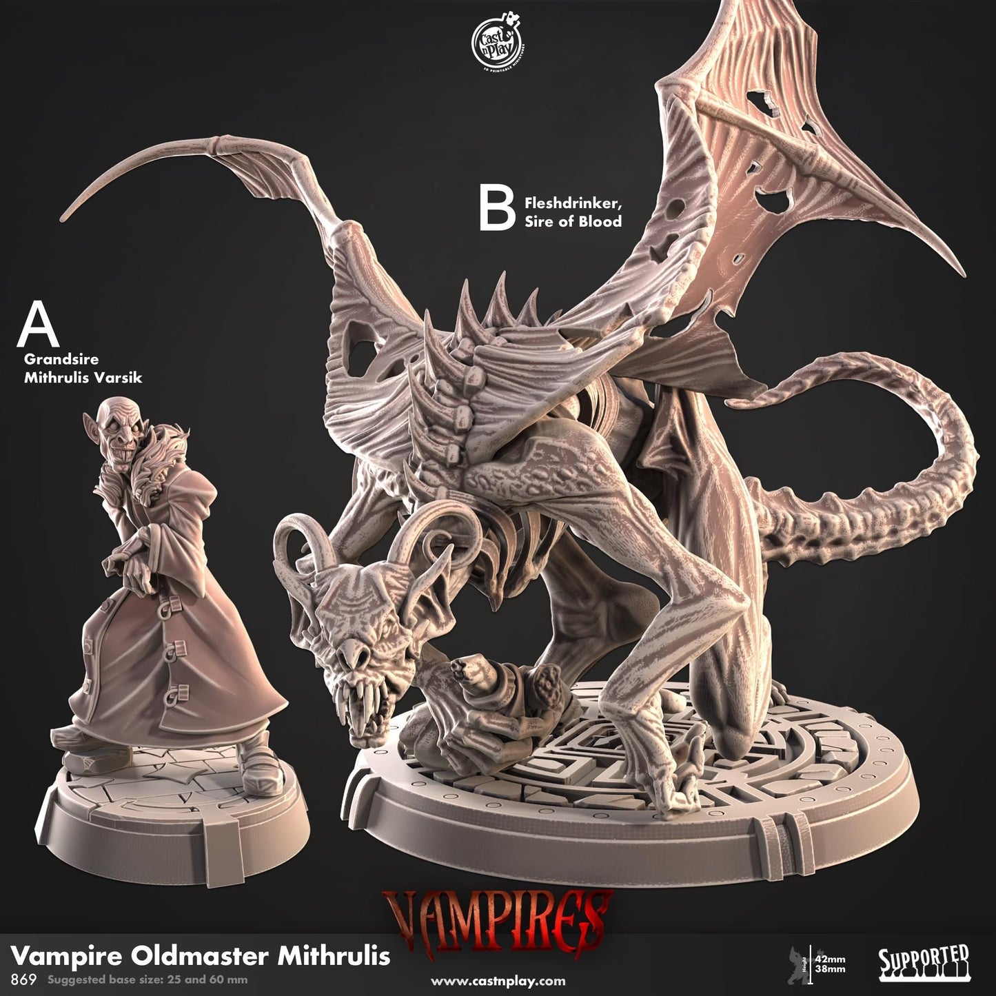 Vampire Oldmaster Mithrulis Miniature - MithrulisVarsik A - 32mm
